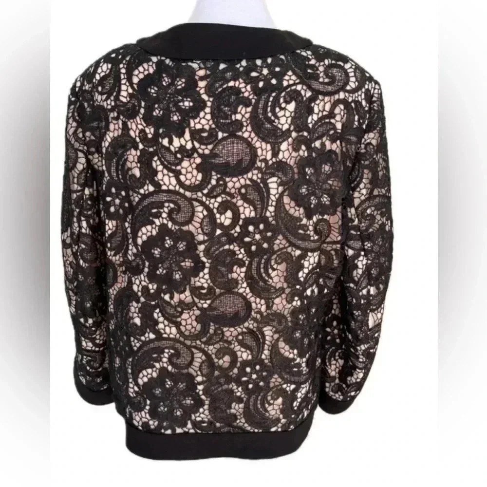 Boston Proper lace overlay elegant lined jacket - size L - Picture 5 of 12